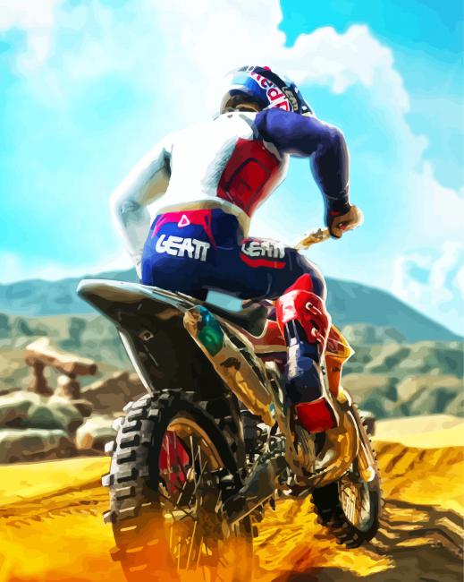Dirt Bike Driver paint by number