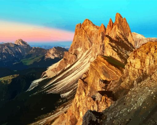 Dolomites Mountain paint by number