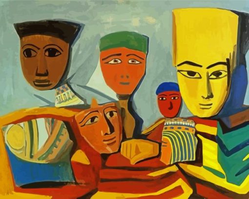 Egyptian Masks Martiros Saryan paint by numbers