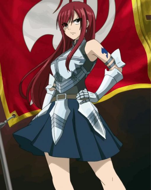 Erza Scarlet Fairy Tail Anime paint by numbers