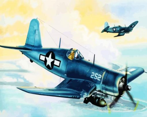 F4U Corsair Airplane paint by numbers