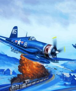 F4U Corsair War Plane paint by numbers