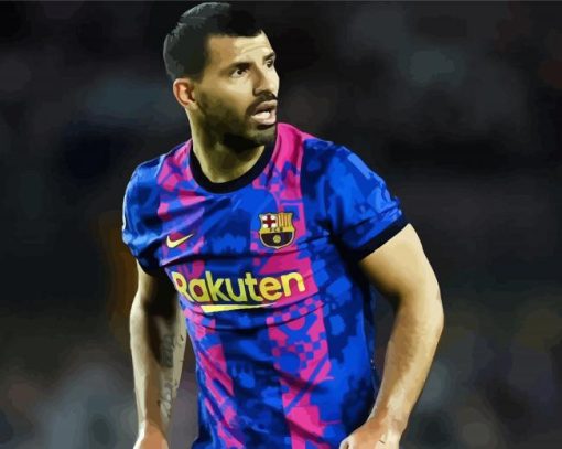 FCB Player Sergio Aguero paint by numbers