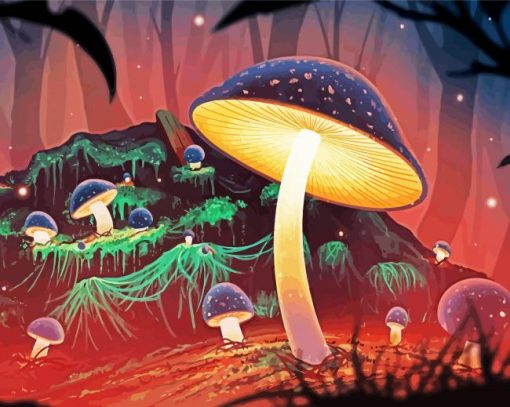 Fantasy Light Toadstools paint by numbers paint by numbers