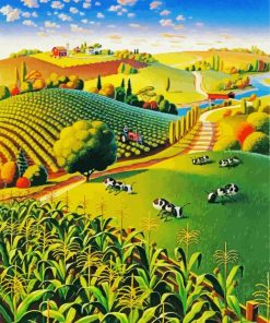 Farm Plantation Landscape paint by number