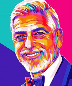 George Clooney Pop Art paint by number