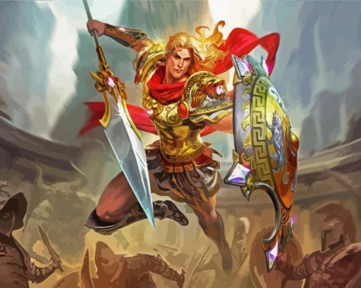 Greece Achilles Warrior Hero paint by number