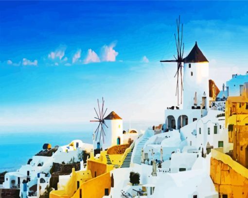 Greece Mykonos Island paint by number