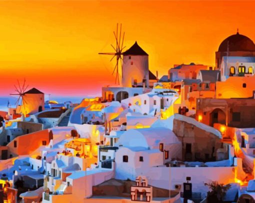 Greece Thira Santorini paint by numbers