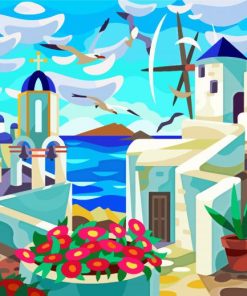 Greece Illustration paint by numbers