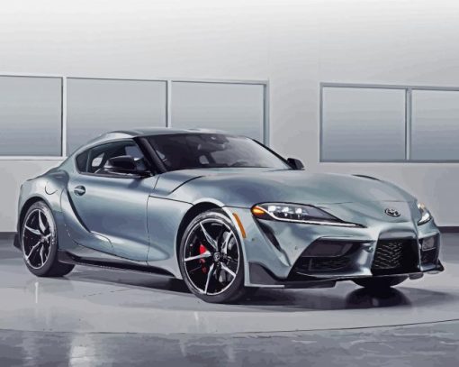 Blue Grey Supra Car paint by numbers