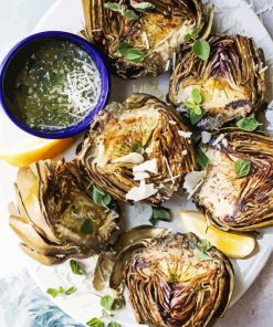 Grilled Artichokes paint by numbers