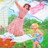 Hanging Laundry With Mother paint by number