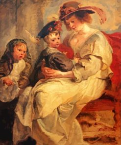 Helena Fourment with Children By Rubens paint by number