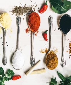 Herbs And Spices Spoons paint by numbers