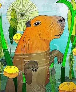 Illustration Capybara paint by numbers