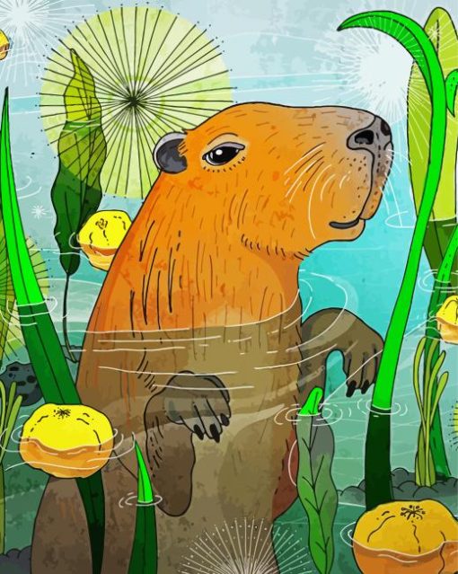 Illustration Capybara paint by numbers