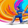 Illustration Cricket Player paint by numbers