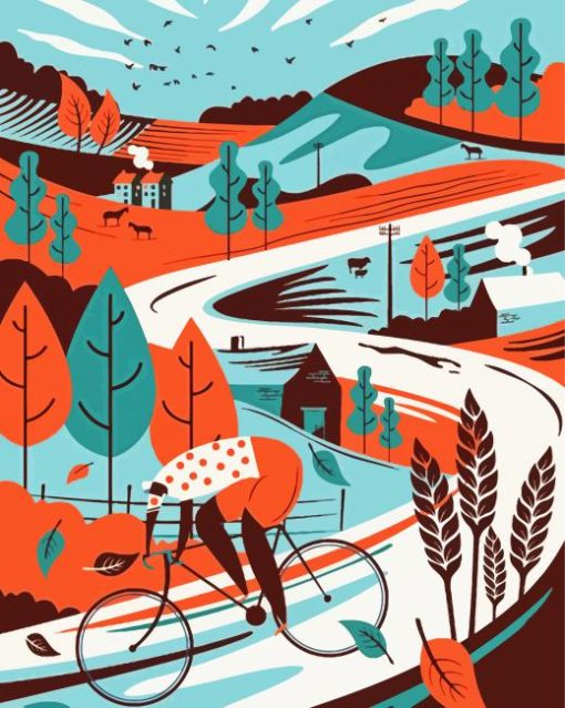 Illustration Cyclist paint by number