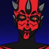 Illustration Darth Maul paint by numbers