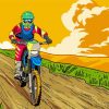 Illustration Dirt Bike Driver paint by number