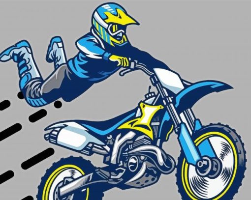 Illustration Dirt Bike paint by number