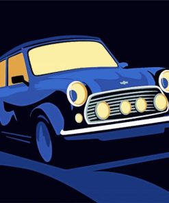 Illustration Mini Cooper paint by numbers