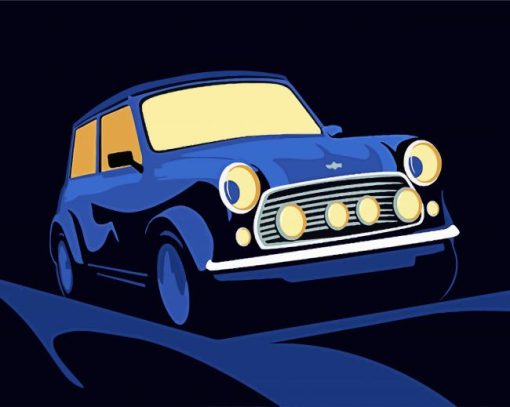 Illustration Mini Cooper paint by numbers