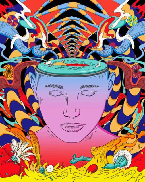 Illustration Psychedelic Mental Art paint by number