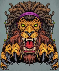 Lion With Dreadlocks paint by number