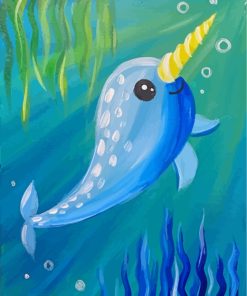 Little Blue Narwhal paint by number