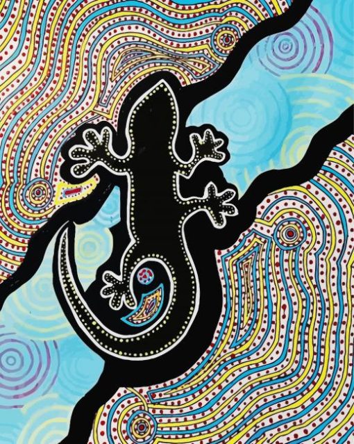 Lizard Aboriginal Art paint by number