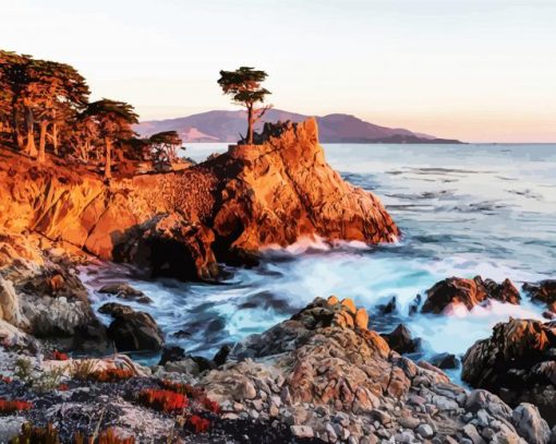 Lone Cypress Monterey California paint by numbers