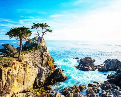 Lone Cypress Monterey paint by number