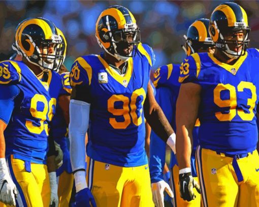 Los Angeles Rams Football Team paint by numbers