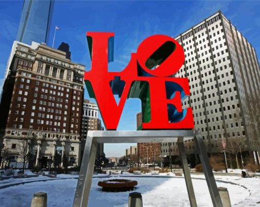 Love Sculpture Philadelphia paint by number