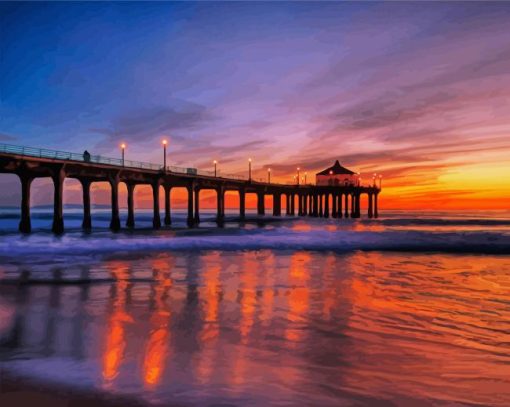 Malibu Beach Jetty paint by numbers