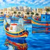 Malta Fishing Boats paint by number