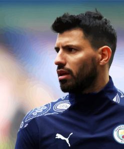 Manchester City Player Sergio Aguero paint by numbers