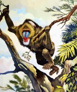 Mandrill In Jungle paint by numbers