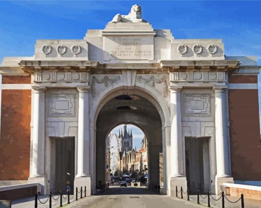 Menin Gate Ypres Belgium paint by number