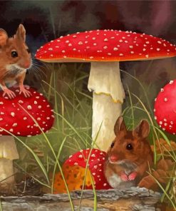 Mice And Toadstools paint by number