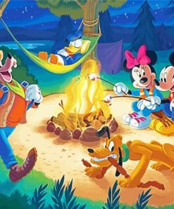 Mickey Mouse Characters Camp paint by numbers