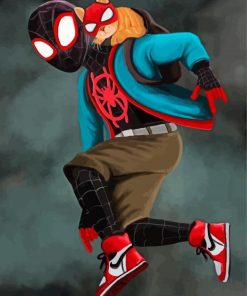 Miles Morales With Spider Cat paint by numbers