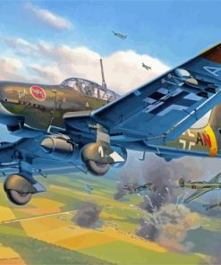 Military Stuka Plane paint by number