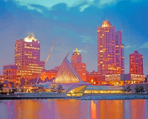 Milwaukee Skyline paint by number