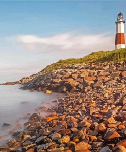 Montauk Point Lighthouse paint by number