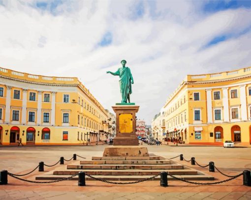 Monument To Duc De Richelieu Odessa paint by number