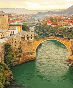 Mostar Bosnia And Herzegovina paint by number