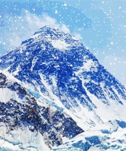 Mountain Everest In Snow paint by numbers